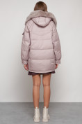 Купить Куртка зимняя женская модная с мехом светло-коричневого цвета 13301SK, фото 4
