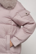 Купить Куртка зимняя женская модная с мехом светло-коричневого цвета 13301SK, фото 9
