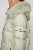 Купить Куртка зимняя женская модная с мехом светло-зеленого цвета 13301ZS, фото 15