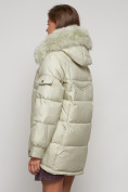 Купить Куртка зимняя женская модная с мехом светло-зеленого цвета 13301ZS, фото 8