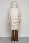 Купить Пальто утепленное с капюшоном зимнее женское бежевого цвета 13305B, фото 16