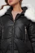 Купить Пальто утепленное с капюшоном зимнее женское черного цвета 13305Ch, фото 12