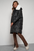 Купить Пальто утепленное с капюшоном зимнее женское черного цвета 13305Ch, фото 15