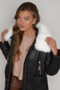 Купить Пальто утепленное с капюшоном зимнее женское черного цвета 13305Ch, фото 22