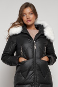Купить Пальто утепленное с капюшоном зимнее женское черного цвета 13305Ch, фото 24