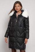 Купить Пальто утепленное с капюшоном зимнее женское черного цвета 13305Ch, фото 25