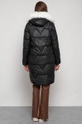 Купить Пальто утепленное с капюшоном зимнее женское черного цвета 13305Ch, фото 4
