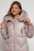 Купить Пальто утепленное с капюшоном зимнее женское светло-коричневого 13305SK, фото 11