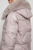 Купить Пальто утепленное с капюшоном зимнее женское светло-коричневого 13305SK, фото 15