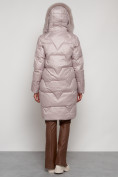 Купить Пальто утепленное с капюшоном зимнее женское светло-коричневого 13305SK, фото 8