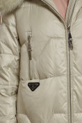 Купить Пальто утепленное с капюшоном зимнее женское светло-зеленого цвета 13305ZS, фото 6
