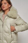 Купить Пальто утепленное с капюшоном зимнее женское светло-зеленого цвета 13305ZS, фото 8