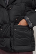 Купить Зимняя женская куртка модная с капюшоном черного цвета 133105Ch, фото 14