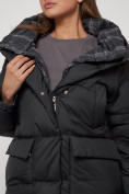 Купить Зимняя женская куртка модная с капюшоном черного цвета 133105Ch, фото 16