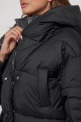 Купить Зимняя женская куртка модная с капюшоном черного цвета 133105Ch, фото 17