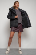 Купить Зимняя женская куртка модная с капюшоном черного цвета 133105Ch, фото 22