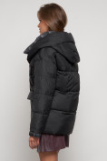Купить Зимняя женская куртка модная с капюшоном черного цвета 133105Ch, фото 5