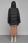 Купить Куртка зимняя женская модная с мехом черного цвета 133120Ch, фото 4