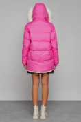 Купить Куртка зимняя женская модная с мехом розового цвета 133120R, фото 4