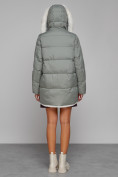 Купить Куртка зимняя женская модная с мехом светло-зеленого цвета 133120ZS, фото 4