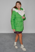 Купить Куртка зимняя женская модная с мехом зеленого цвета 133120Z, фото 10