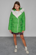 Купить Куртка зимняя женская модная с мехом зеленого цвета 133120Z, фото 11