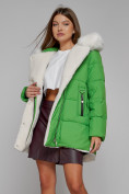 Купить Куртка зимняя женская модная с мехом зеленого цвета 133120Z, фото 14