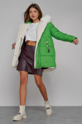 Купить Куртка зимняя женская модная с мехом зеленого цвета 133120Z, фото 15