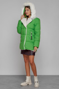 Купить Куртка зимняя женская модная с мехом зеленого цвета 133120Z, фото 6