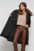 Купить Пальто утепленное с капюшоном зимнее женское черного цвета 133125Ch, фото 9