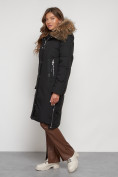 Купить Пальто утепленное с капюшоном зимнее женское черного цвета 133125Ch, фото 12