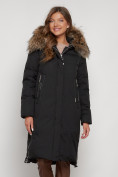 Купить Пальто утепленное с капюшоном зимнее женское черного цвета 133125Ch, фото 16