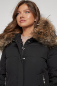 Купить Пальто утепленное с капюшоном зимнее женское черного цвета 133125Ch, фото 19