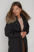 Купить Пальто утепленное с капюшоном зимнее женское черного цвета 133125Ch, фото 26