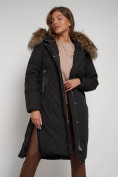 Купить Пальто утепленное с капюшоном зимнее женское черного цвета 133125Ch, фото 28