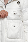 Купить Пальто утепленное с капюшоном зимнее женское белого цвета 133127Bl, фото 13
