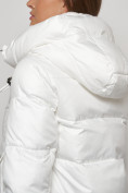Купить Пальто утепленное с капюшоном зимнее женское белого цвета 133127Bl, фото 16
