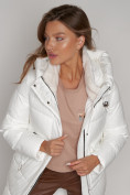 Купить Пальто утепленное с капюшоном зимнее женское белого цвета 133127Bl, фото 21