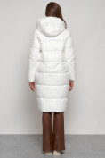 Купить Пальто утепленное с капюшоном зимнее женское белого цвета 133127Bl, фото 4