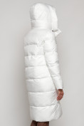 Купить Пальто утепленное с капюшоном зимнее женское белого цвета 133127Bl, фото 9