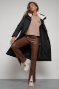 Купить Пальто утепленное с капюшоном зимнее женское черного цвета 133127Ch, фото 21