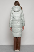 Купить Пальто утепленное с капюшоном зимнее женское светло-зеленого цвета 133127ZS, фото 4