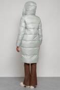 Купить Пальто утепленное с капюшоном зимнее женское светло-зеленого цвета 133127ZS, фото 8