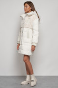 Купить Куртка зимняя женская модная из кроличьего меха бежевого цвета 133131B, фото 2