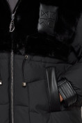 Купить Куртка зимняя женская модная из кроличьего меха черного цвета 133131Ch, фото 11