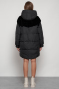 Купить Куртка зимняя женская модная из кроличьего меха черного цвета 133131Ch, фото 4