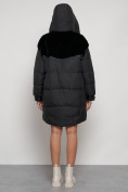 Купить Куртка зимняя женская модная из кроличьего меха черного цвета 133131Ch, фото 8