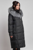 Купить Пальто утепленное с чернобуркой зимнее женское черного цвета 133156Ch, фото 10