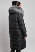 Купить Пальто утепленное с чернобуркой зимнее женское черного цвета 133156Ch, фото 11