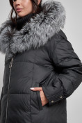 Купить Пальто утепленное с чернобуркой зимнее женское черного цвета 133156Ch, фото 12